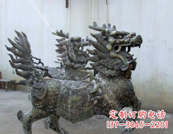 达州精致手工铜麒麟雕塑