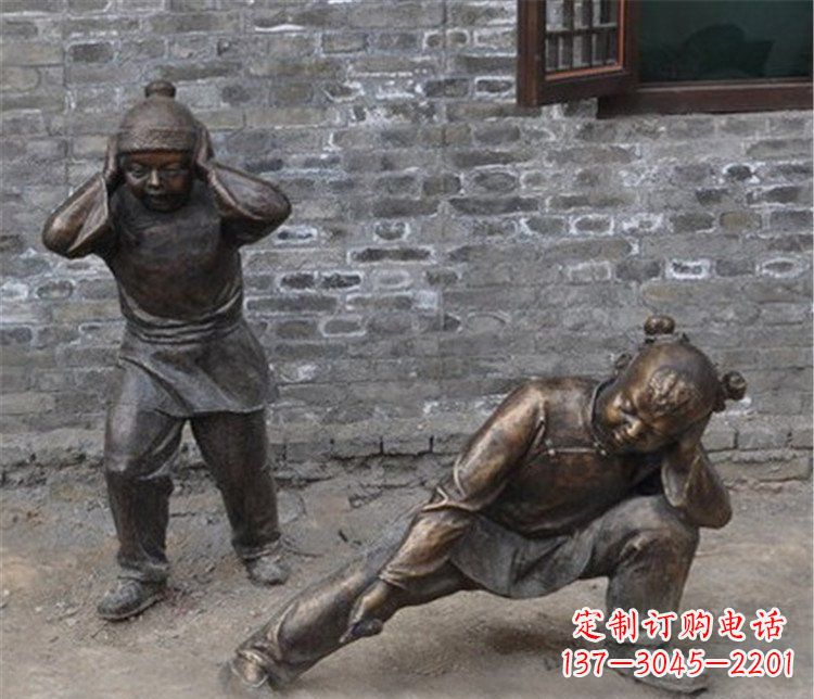 达州儿童放鞭炮公园雕塑