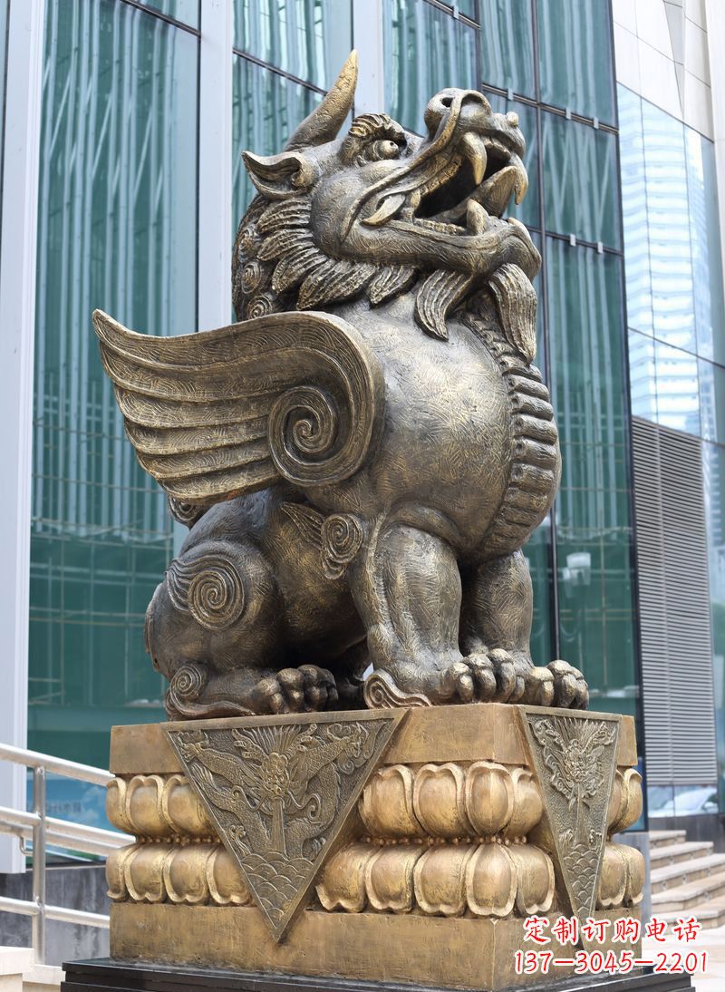 达州精美独角兽铜雕