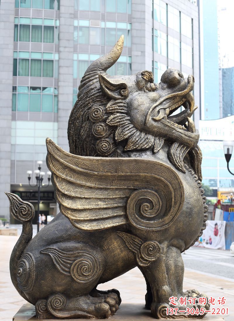 达州法院门口神兽獬豸铜雕