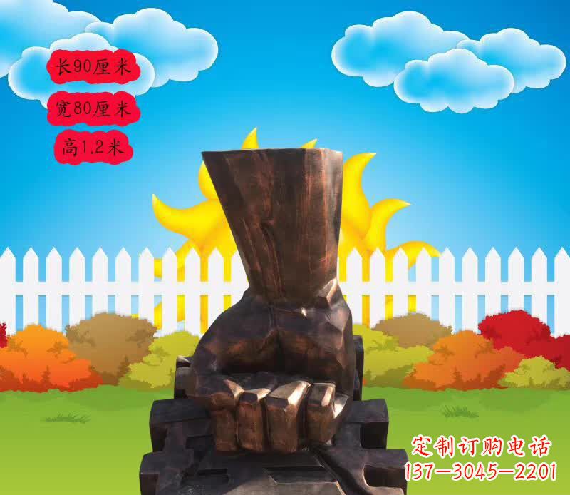 达州法治拳头铜雕