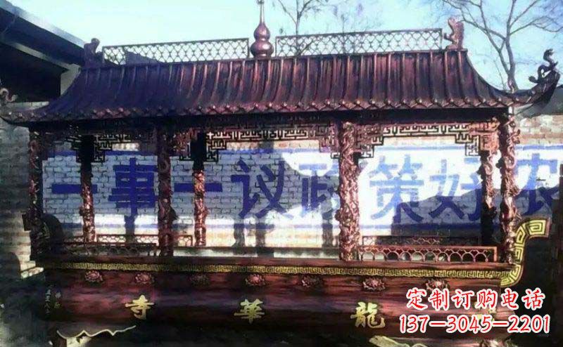 达州方形寺庙香炉铜雕 (2)