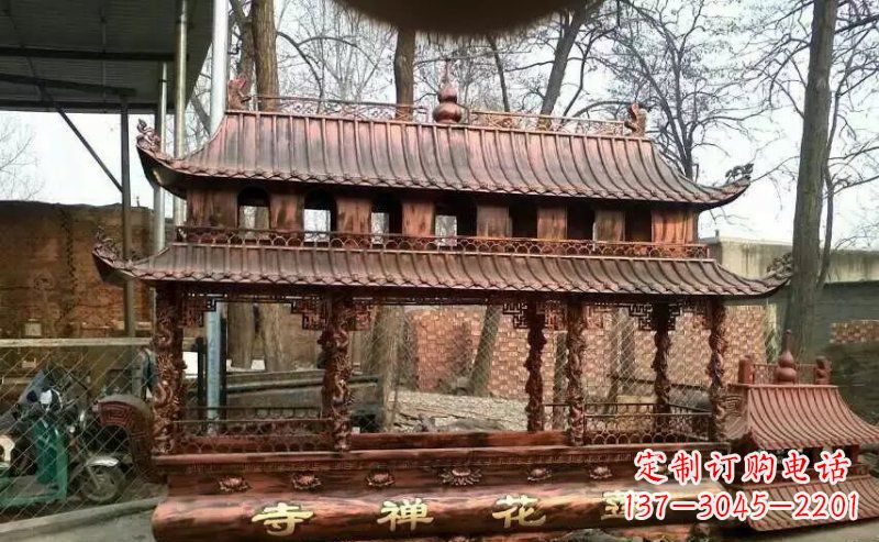 达州方形寺庙香炉铜雕