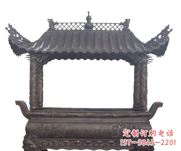 达州古典庙宇香炉铜雕