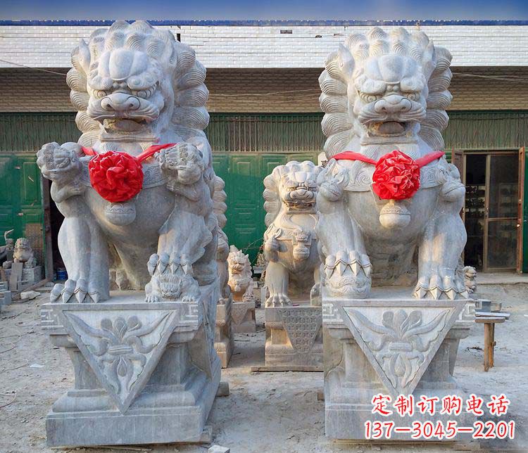 达州仿古门口看门狮子石雕