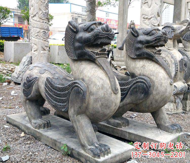 达州工艺精湛的仿古貔貅门口招财石雕