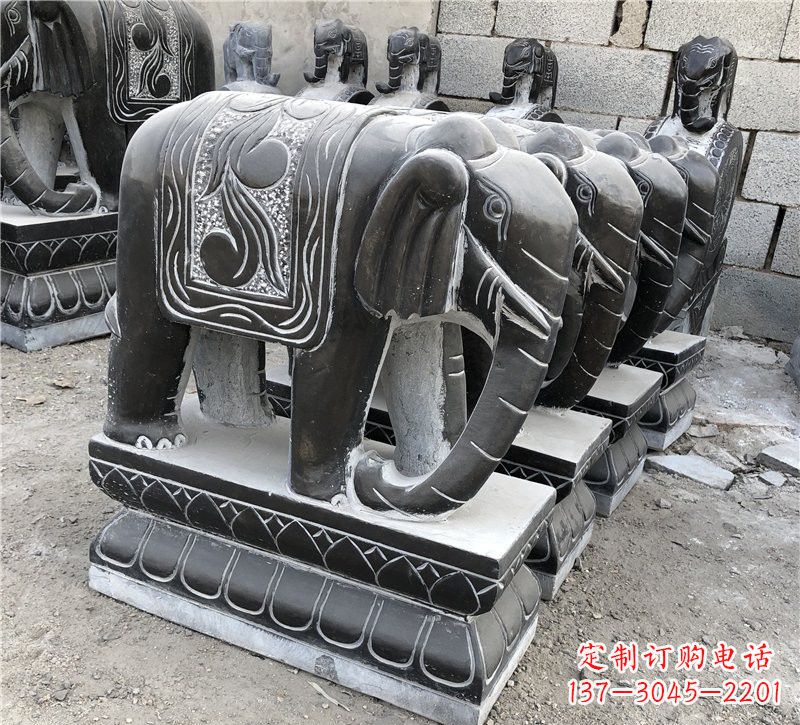 达州仿古青石大象雕塑