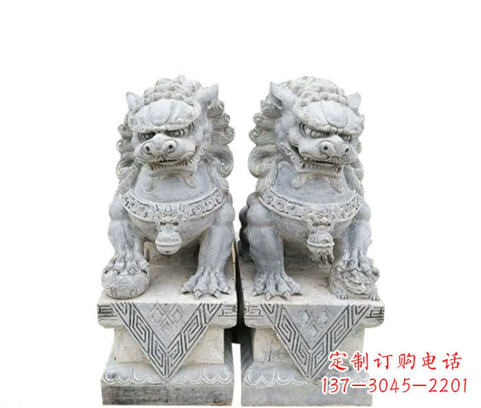 达州古典雄狮石雕