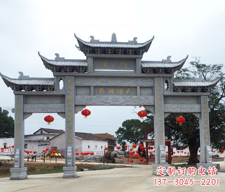 达州精美仿古牌坊石雕