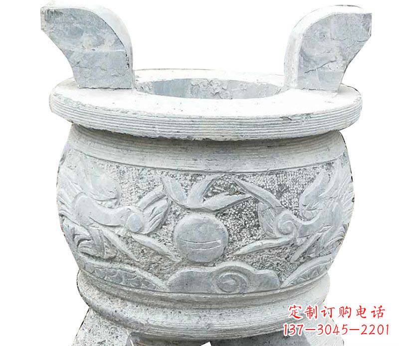 达州仿古三足香炉石雕 (2)