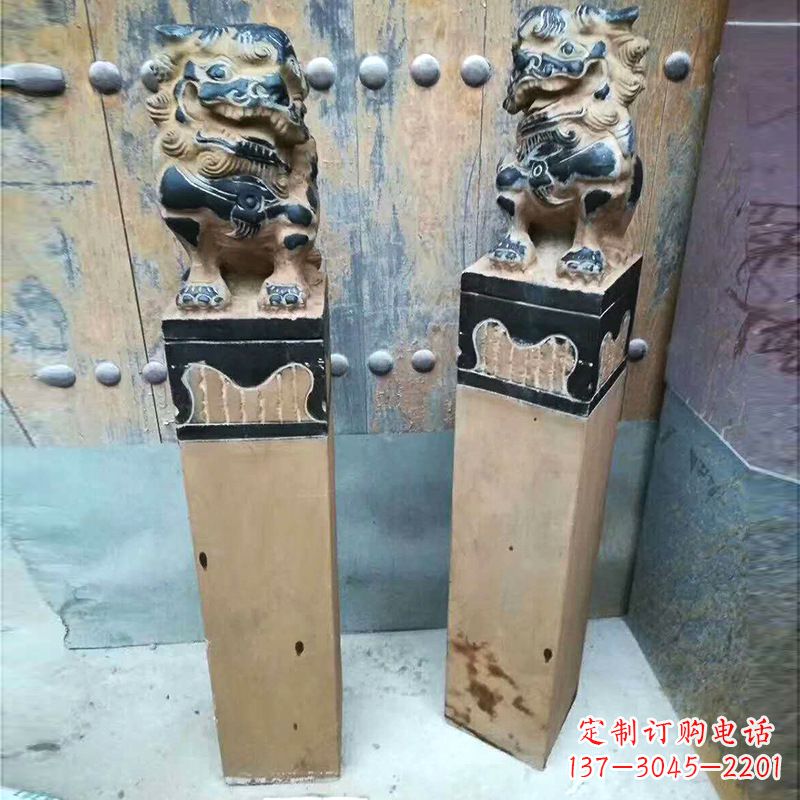 达州仿古狮子拴马桩