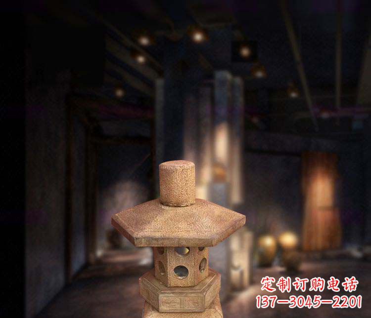 达州精美仿古石灯雕塑