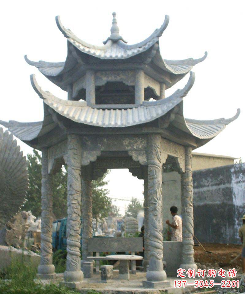 达州传统工艺石雕凉亭,精美细致,给你温馨家园