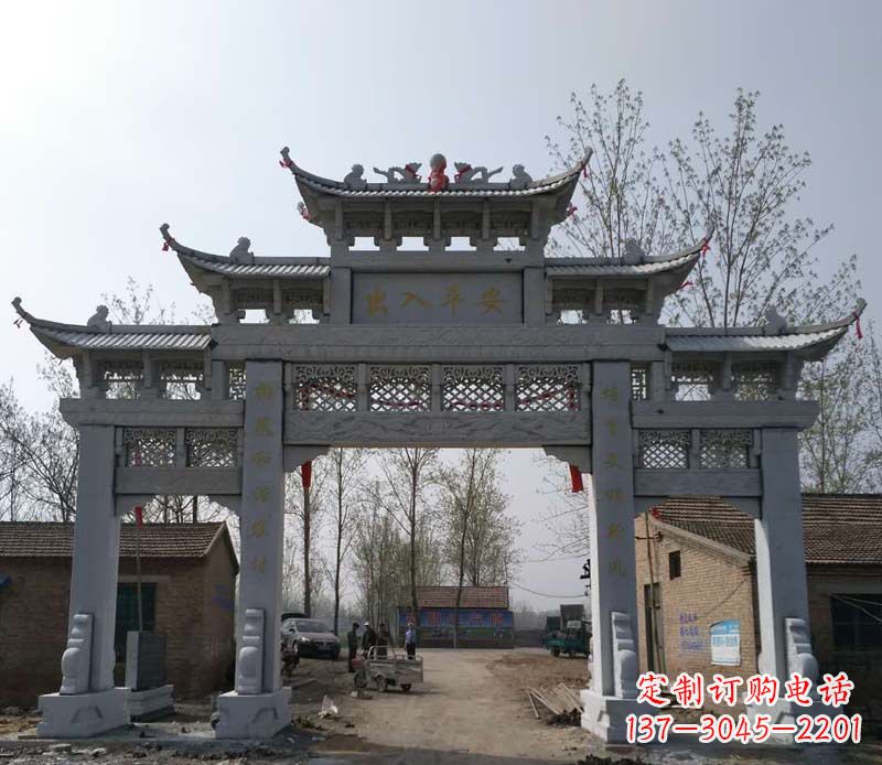 达州仿古石牌坊石雕