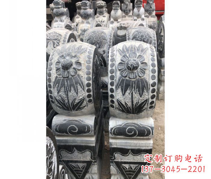达州仿古石门墩镇宅抱鼓石雕塑