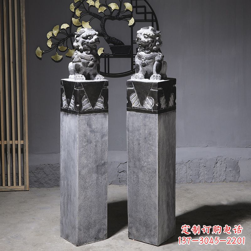达州仿古石狮子雕塑