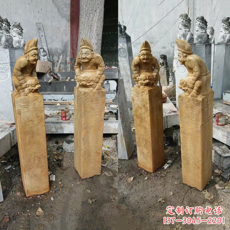 达州经典仿古拴马桩雕塑