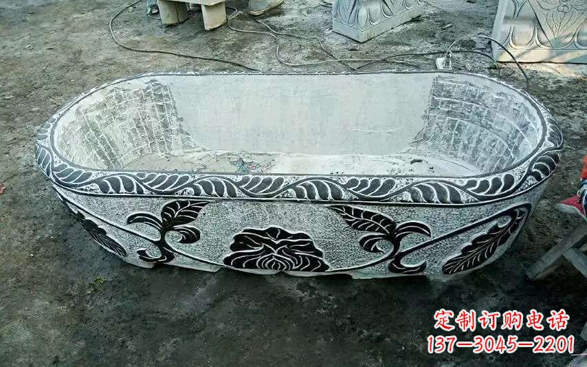 达州风格独特的仿古石头水缸雕塑