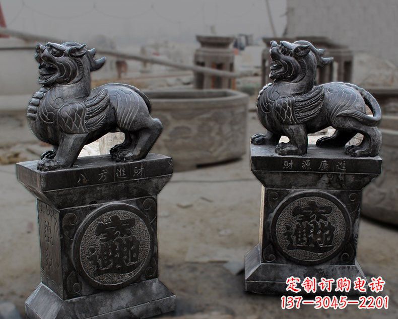 达州仿古招财进宝貔貅石雕