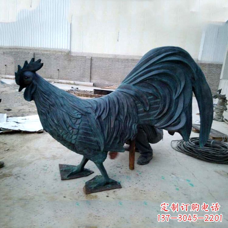 达州古典铜雕公鸡