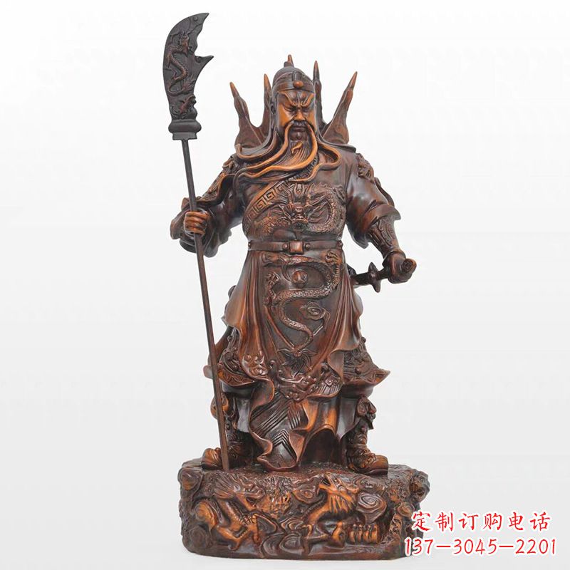 达州精美关公铜雕像,古朴高雅