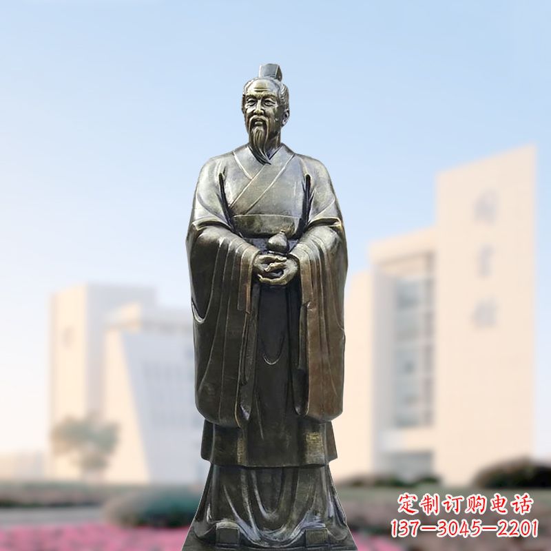 达州仿铜玻璃钢扁鹊雕塑