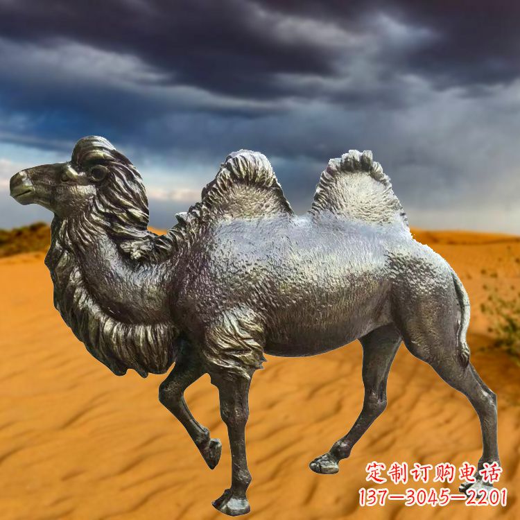 达州仿铜玻璃钢骆驼雕塑
