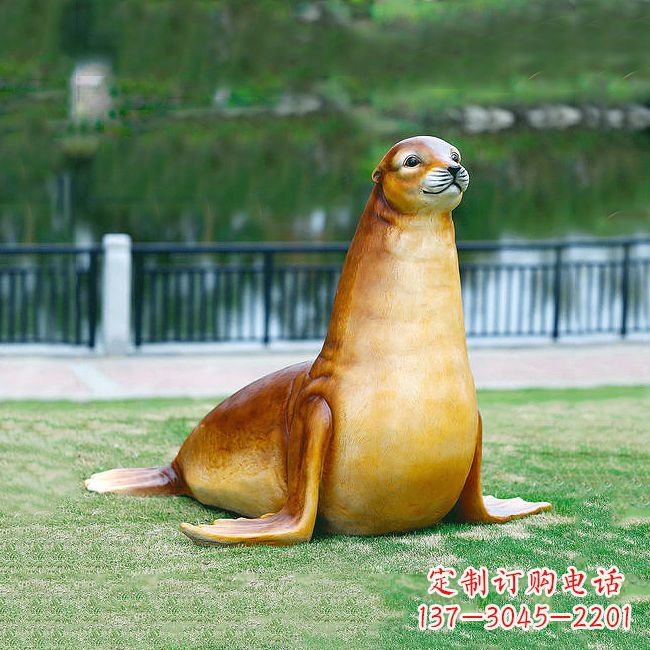 达州仿真玻璃钢海豹雕塑,活力与艺术完美结合