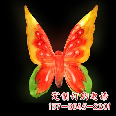 达州艺术雕塑大号黄色发光蝴蝶