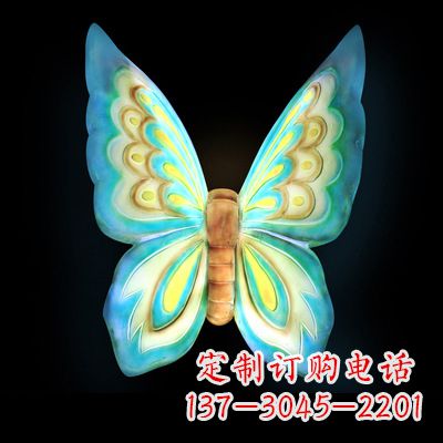 达州 大号蓝色发光蝴蝶塑像