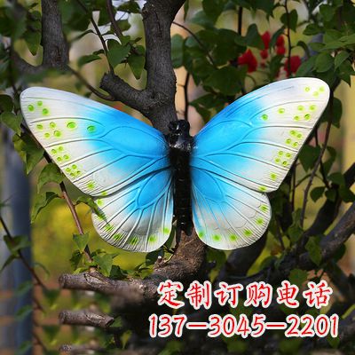 达州精致风韵,蓝白蝴蝶雕塑