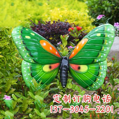 达州精致魅力的绿色蝴蝶雕塑