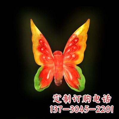 达州精美小号黄色发光蝴蝶雕塑