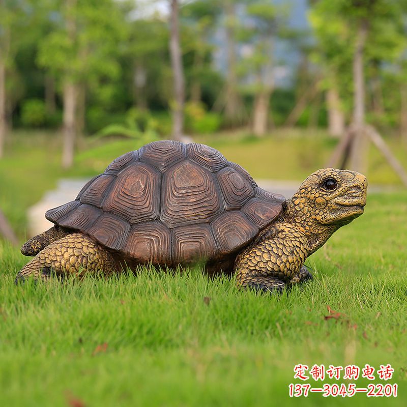 达州玻璃钢乌龟雕塑草坪摆件