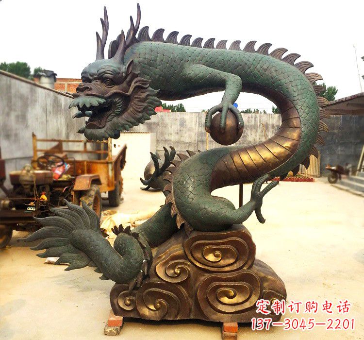 达州精致铜雕飞龙珠