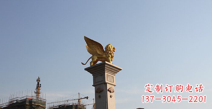 达州飞狮黄铜室内狮子雕塑