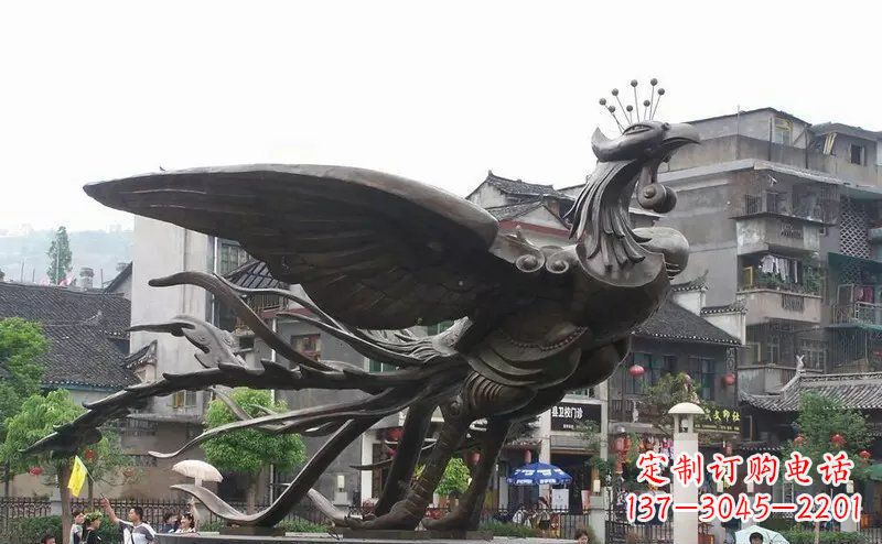 达州凤凰公园景观铜雕