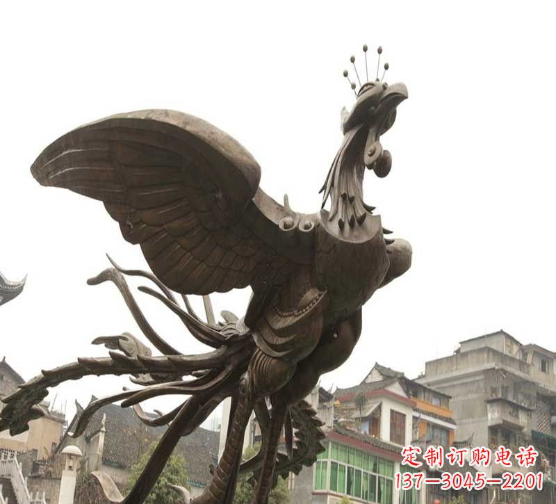 达州凤凰展翅铜雕