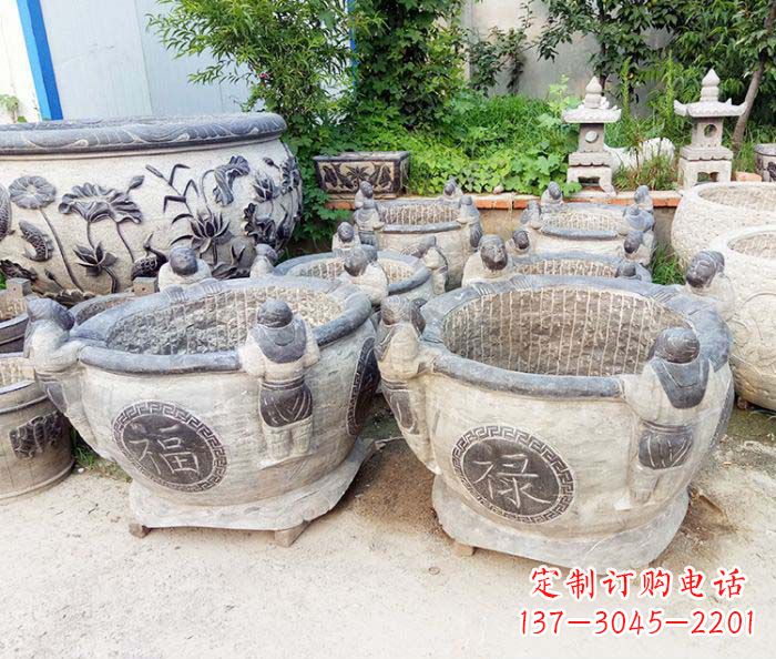 达州福禄招财石雕水缸