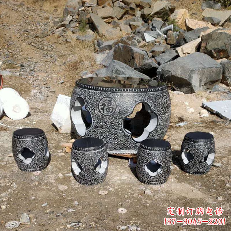 达州福字青石桌凳