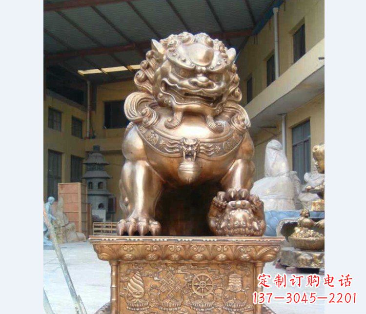 达州精致装饰型汇丰狮子铜雕塑