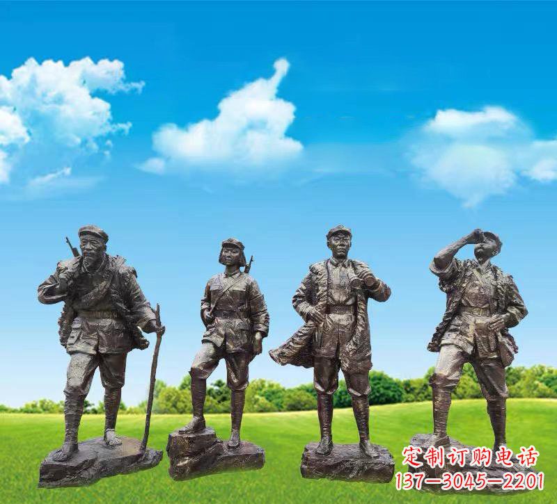 达州青铜雕刻-八路军战士雕塑