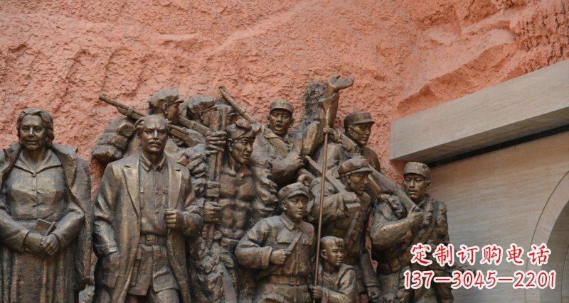 达州公园白求恩与八路军景观铜雕