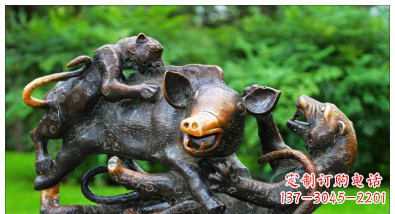 达州艺术精美的豹子铜雕