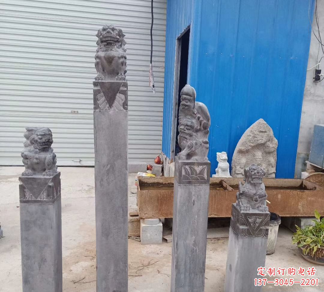 达州公园别墅仿古狮子拴马桩