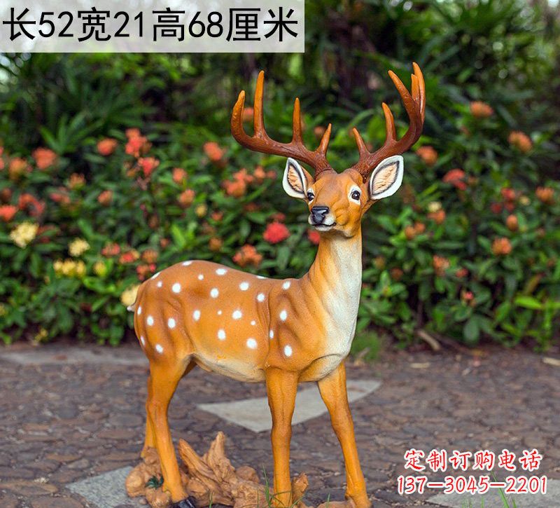 达州精美制作玻璃钢仿真梅花鹿雕塑