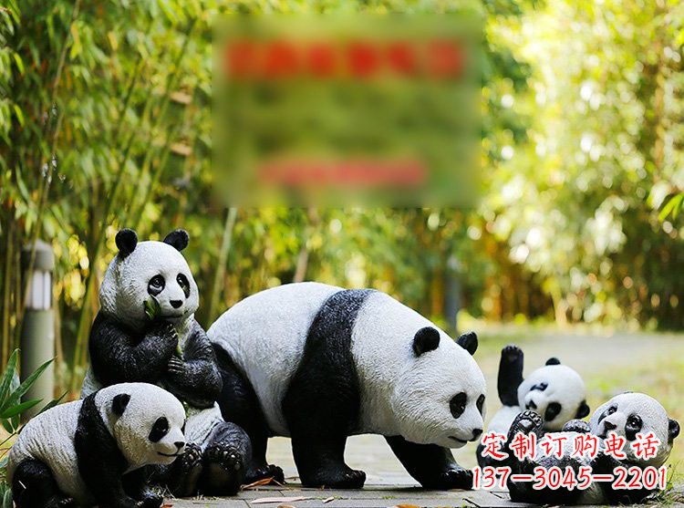 达州玻璃钢仿真熊猫雕塑