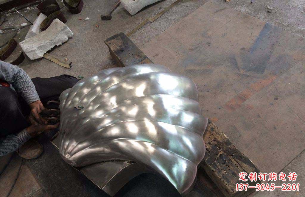 达州精致现代的不锈钢贝壳雕塑