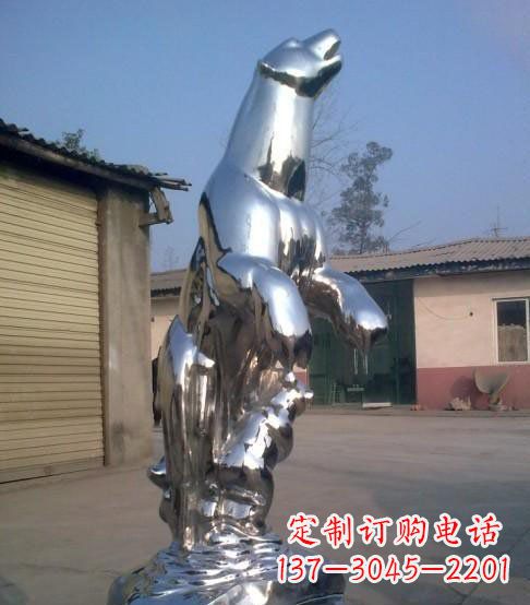 达州公园不锈钢抽象北极熊动物雕塑