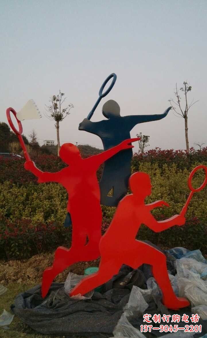 达州青春活力 羽毛球抽象雕塑